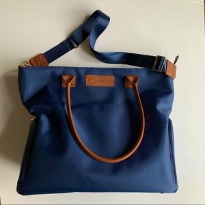 Sarah Wells Navy Abby diaper and pumping bag